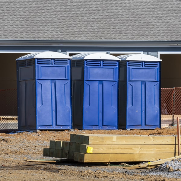 how often are the portable restrooms cleaned and serviced during a rental period in Fayette